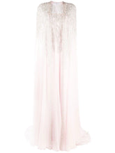 Load image into Gallery viewer, Dina Melwani pale pink crystal-embroidered cape kaftan, front view