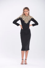 Load image into Gallery viewer, Monique Hand Embroidered Column Dress