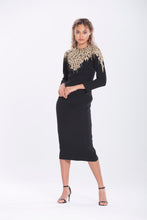 Load image into Gallery viewer, Monique Hand Embroidered Column Dress