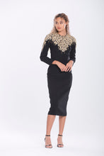 Load image into Gallery viewer, Monique Hand Embroidered Column Dress