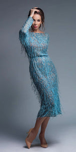 Mona Hand Embroidered Tassel Dress