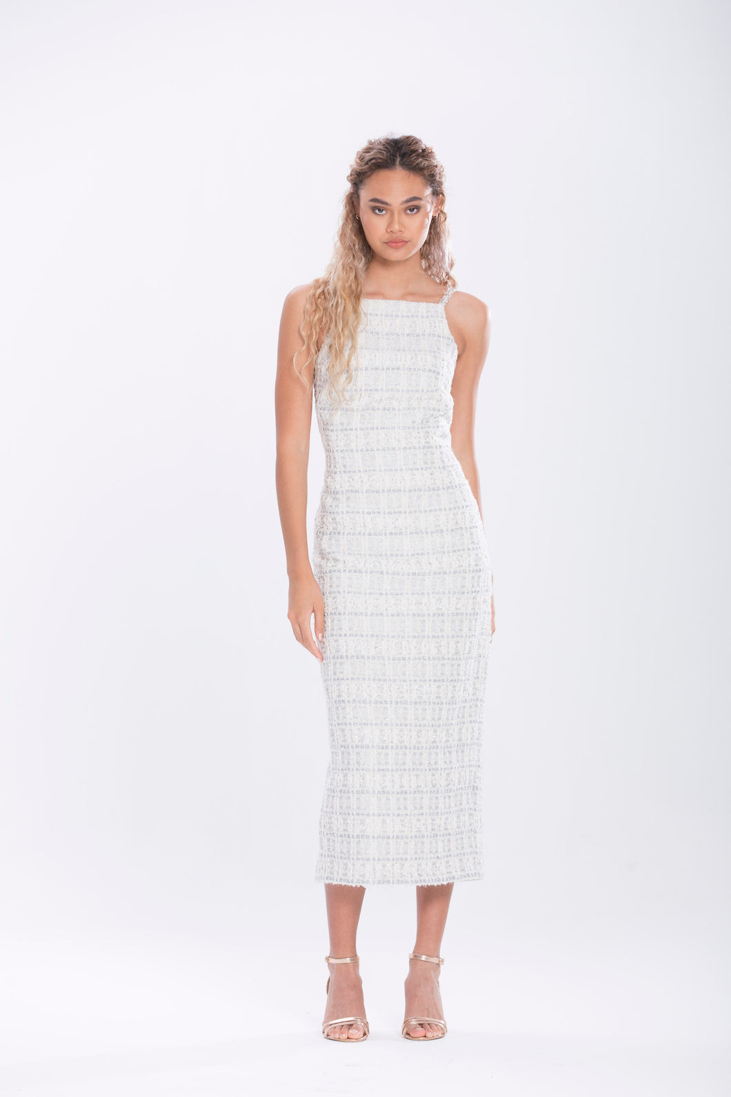 Aadhira French Tweed Column Dress