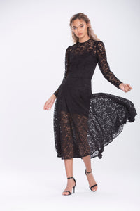 Adelia French Lace Midi Dress